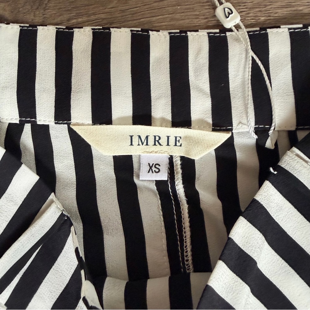 NWT IMRIE Black and White Striped Women's Skirt 100% Silk Size XS - Picture 4 of 10